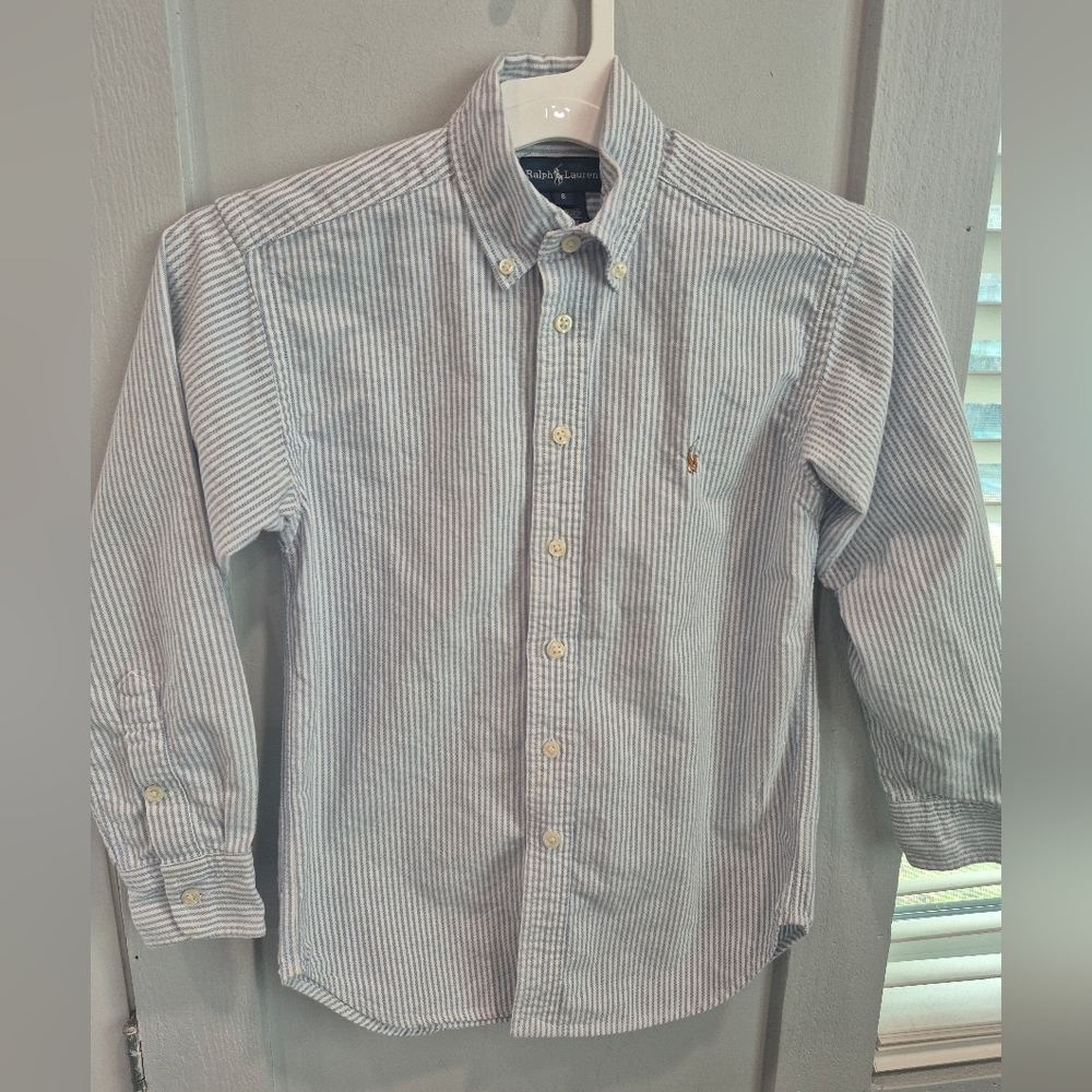 Ralph Lauren Classic Blue and White Striped Shirt